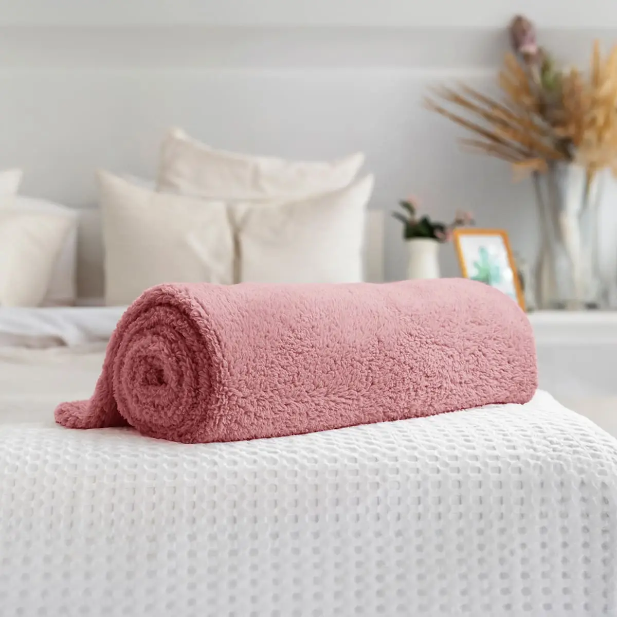 Fino Plush Blanket | Pink