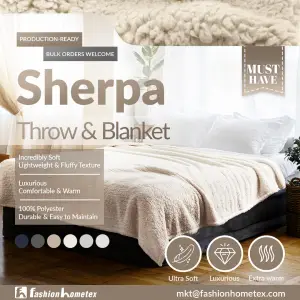 High-quality Fluffy Luxurious Sherpa Throw Blanket Production-ready