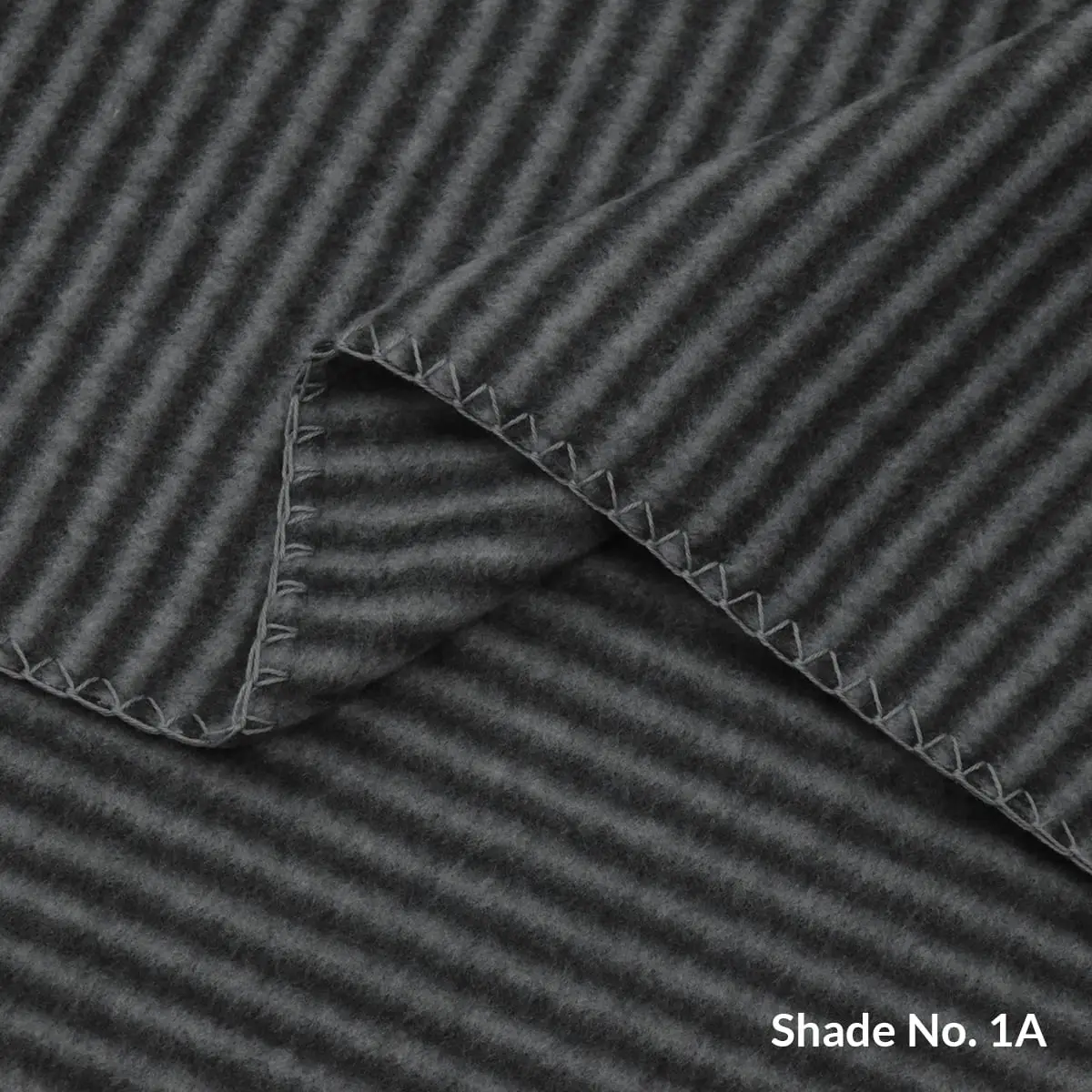 No-Dye Melange Fleece Throw | Double-Sided Brushed | Stripe I Grey Shade