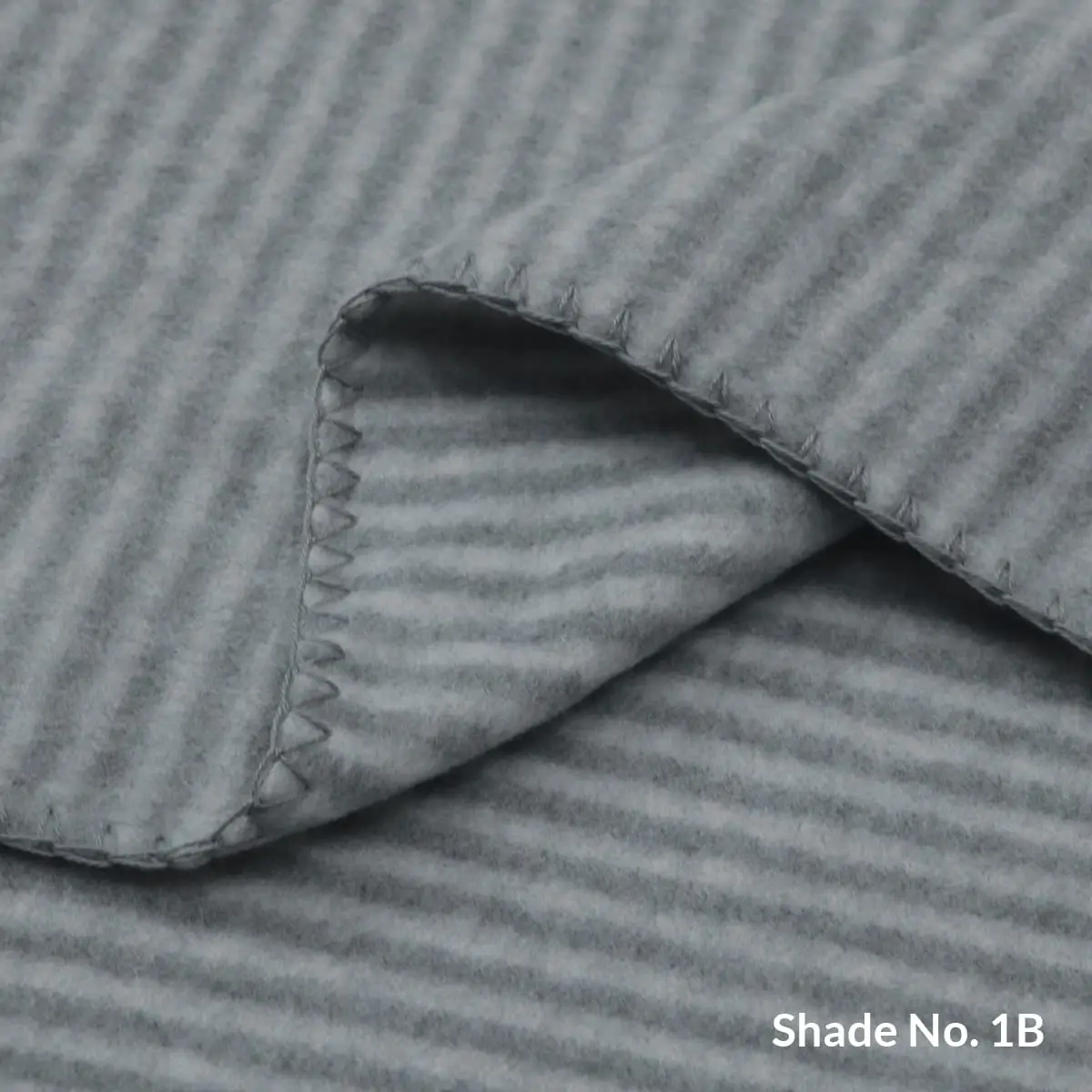 No-Dye Melange Fleece Throw | Double-Sided Brushed | Stripe I Grey Shade