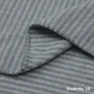 No-Dye Melange Fleece Throw | Double-Sided Brushed | Stripe I Grey Shade