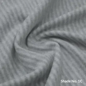 No-Dye Melange Fleece Throw | Double-Sided Brushed | Stripe I Grey Shade