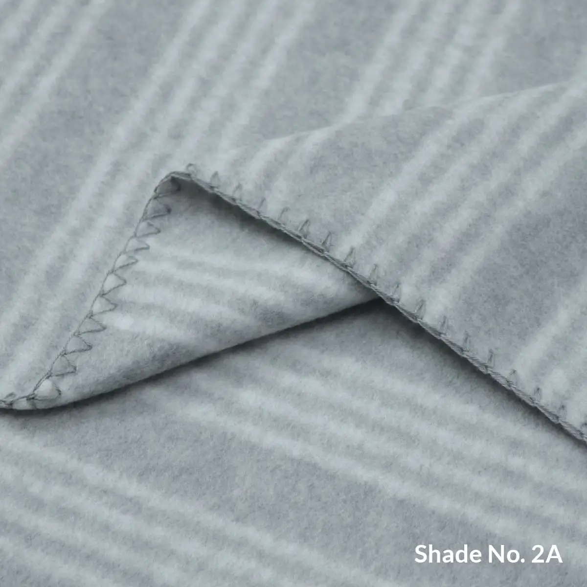 No-Dye Melange Fleece Throw | Double-Sided Brushed | Stripe II Grey Shade