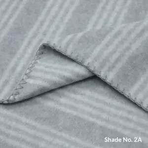 No-Dye Melange Fleece Throw | Double-Sided Brushed | Stripe II Grey Shade