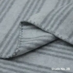 No-Dye Melange Fleece Throw | Double-Sided Brushed | Stripe II Grey Shade