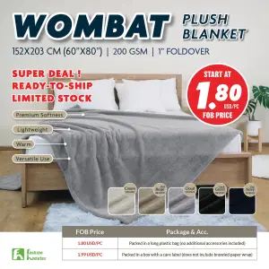 Super Deal In-stock Ready-to-ship Wombat Plush Blanket 60x80 Inches